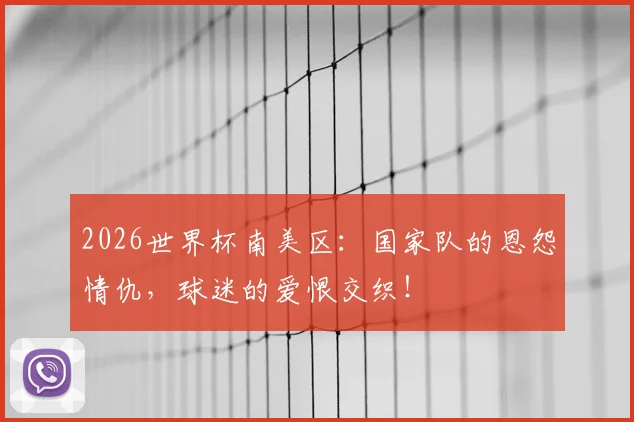 2026世界杯南美区：国家队的恩怨情仇，球迷的爱恨交织！